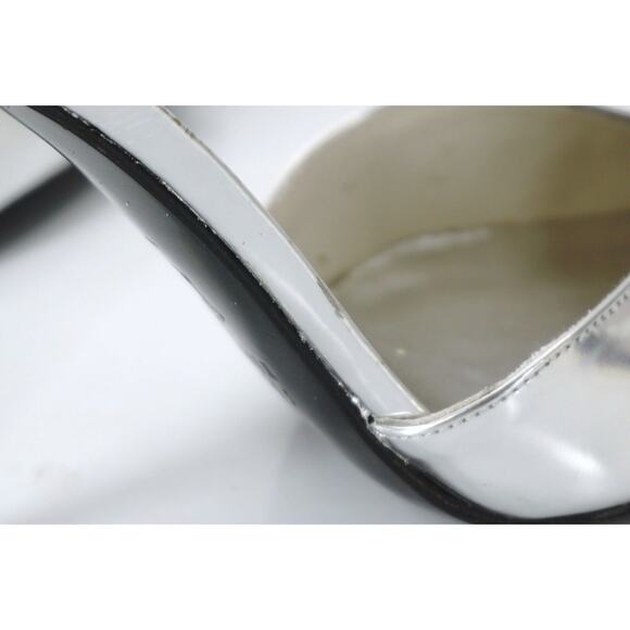 Stuart Weitzman Privacy Silver Pointy Toe Multi Ankle Strap Pumps Size 6.5 Wide - Picture 8 of 11